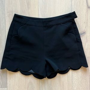 Topshop Black Scallop Trim Shorts
